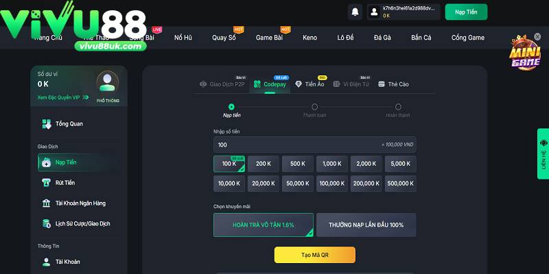 Vivu88: Nhà cái uy tín chính chủ, nạp rút siêu tốc 20s Giao dịch nạp rút tiền tại nhà cái Vivu88 được xử lý nhanh