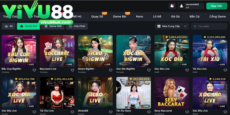 Sảnh live casino Vivu88 được đầu tư hoành tráng Sảnh live casino Vivu88 được đầu tư hoành tráng