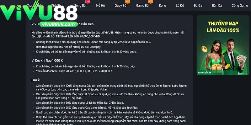 Tân thủ đừng bỏ qua ưu đãi 100% nạp tiền đầu tiên hấp dẫn Tân thủ đừng bỏ qua ưu đãi 100% nạp tiền đầu tiên hấp dẫn