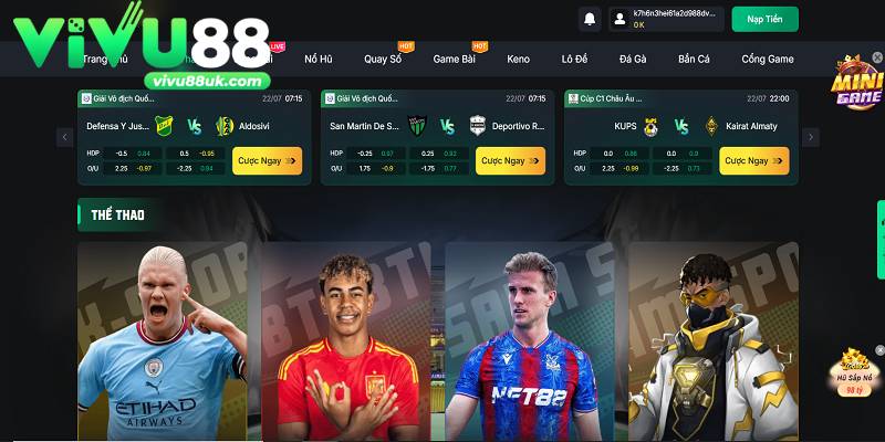 Vivu88: Nhà cái uy tín chính chủ, nạp rút siêu tốc 20s Thể thao là sản phẩm cược chủ lực của nhà cái