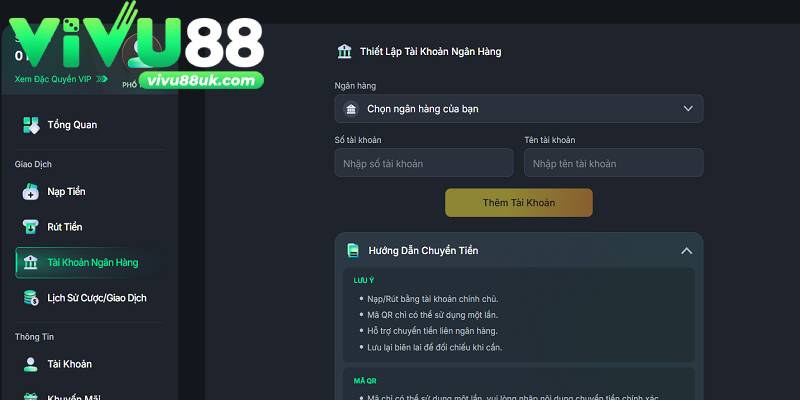 Thông tin tài khoản giao dịch tại Vivu88 cần chính chủ Thông tin tài khoản giao dịch tại Vivu88 cần chính chủ
